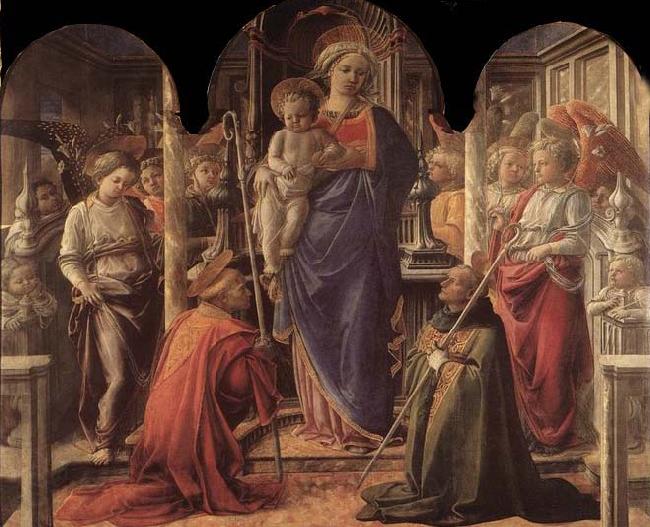 Fra Filippo Lippi Madonna and Child with St Fredianus and St Augustine Spain oil painting art
